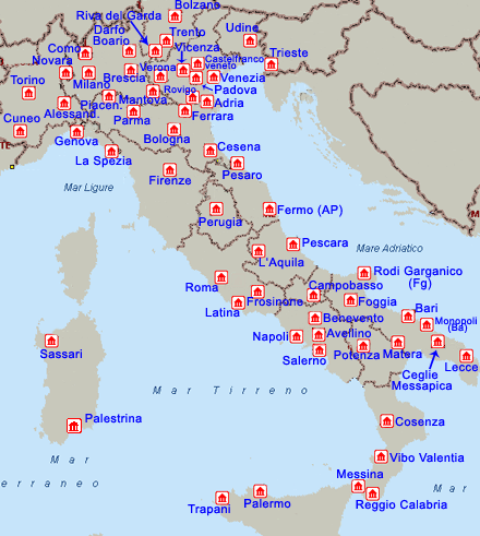 Elenco e mappa geografia dei conservatori di musica in Italia